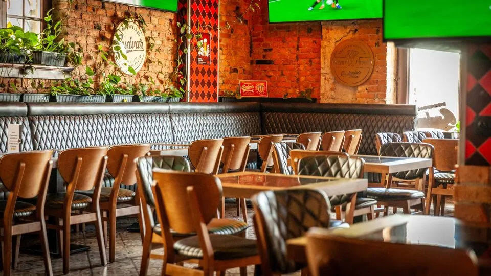 Bar room with stools and Czech beer – Dřevný Kocúr, Old Market Square, Poznań